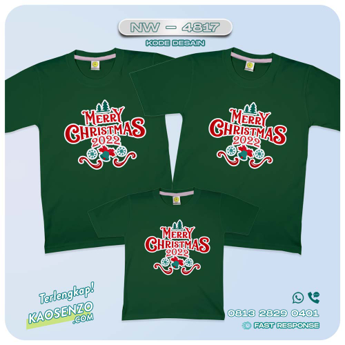Baju Kaos Couple Keluarga Natal | Kaos Family Custom Christmas | Kaos Natal - NW 4817