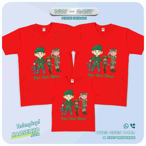 Baju Kaos Couple Keluarga Army | Kaos Ultah Anak | Army - NW 2457