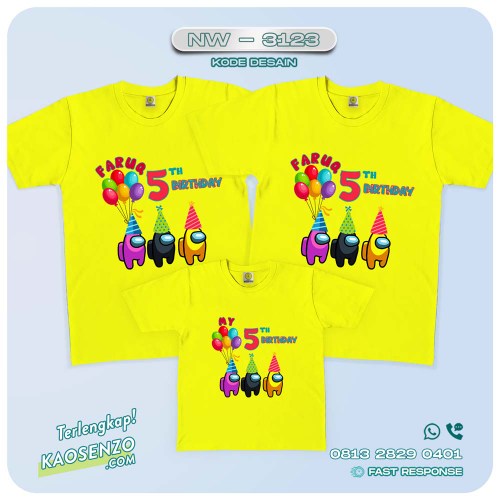 Baju Kaos Couple Keluarga | Kaos Ulang Tahun Anak | Kaos Among Us NW - 3123