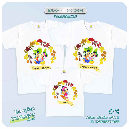 Baju Kaos Couple Keluarga Mickey Minnie Mouse | Kaos Family Custom | Kaos Mickey Minnie Mouse - NW 3065
