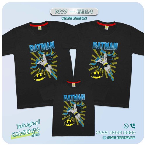 Baju Kaos Couple Keluarga Batman | Kaos Family Custom Batman | Kaos Batman - NW 5914