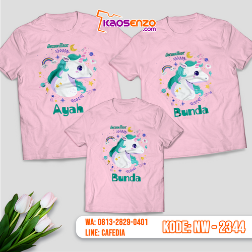  Baju Kaos Couple Keluarga Unicorn | Kaos Family Custom | Kaos Unicorn - NW 2344