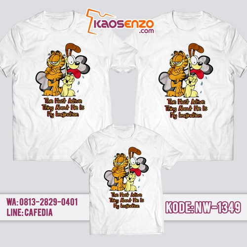 Baju Kaos Couple Keluarga Garfield | Kaos Family Custom | Kaos Garfield - NW 1349