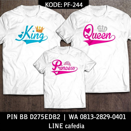 Baju Kaos Couple Keluarga | Kaos Family Custom King Queen - PF 244