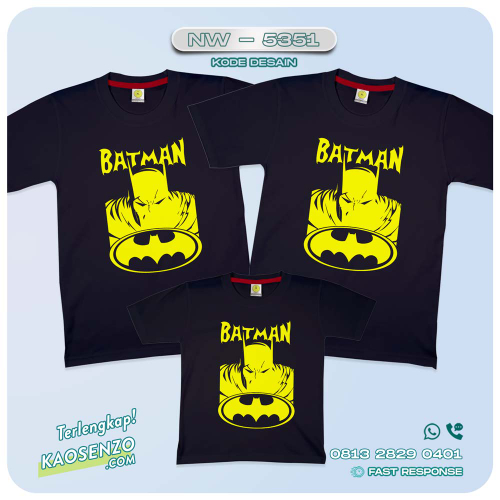 Baju Kaos Couple Keluarga Batman | Kaos Family Custom Batman | Kaos Batman - NW 5351