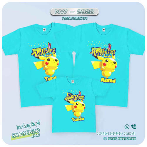 Baju Kaos Couple Keluarga Pokemon | Kaos Family Custom | Kaos Pokemon - NW 2623