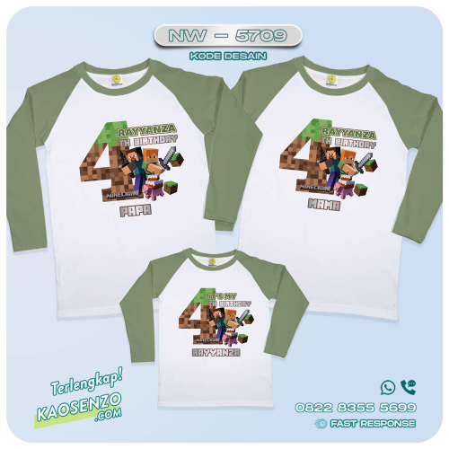 Baju Kaos Couple Keluarga Minecraft | Kaos Family Custom Minecraft | Kaos Minecraft - NW 5709
