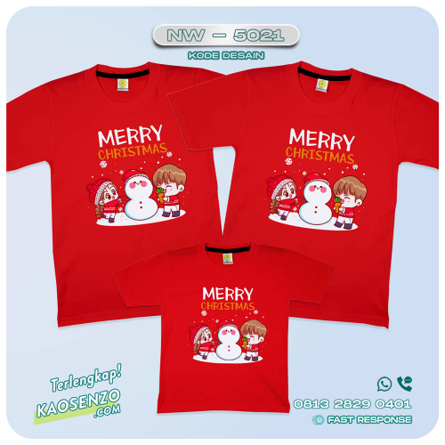 Baju Kaos Couple Keluarga Natal | Kaos Family Custom Christmas | Kaos Natal - NW 5021