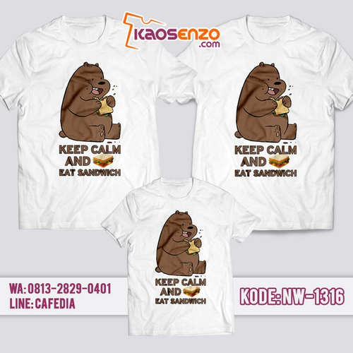 Baju Kaos Couple Keluarga Bare Bears | Kaos Family Custom | Kaos Bare Bears - NW 1316
