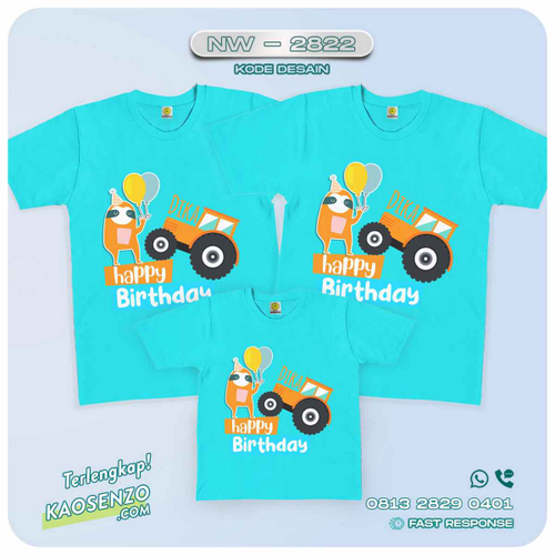 Baju Kaos Couple Keluarga Traktor | Kaos Ultah Anak | Kaos Traktor - NW 2822