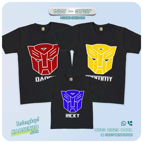 Baju Kaos Couple Keluarga Transformers | Kaos Family Custom | Kaos Transformers - NW 3727