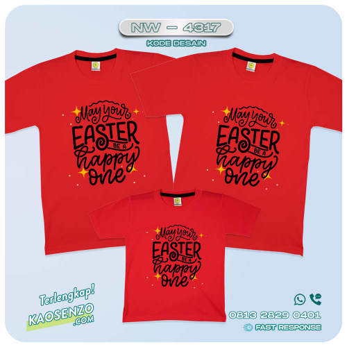 Baju Kaos Couple Keluarga Easter | Kaos Tema Paskah | Kaos Family Custom | Kaos Easter NW 4317