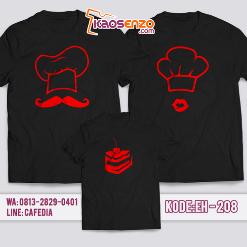 Baju Kaos Couple Keluarga | Kaos Family Custom Chef - EH 208