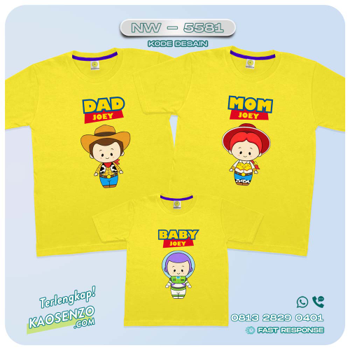Baju Kaos Couple Keluarga Toy Story | Kaos Family Custom | Kaos Toy Story - NW 5581