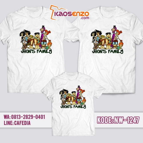 Baju Kaos Couple Keluarga Flintstones | Kaos Family Custom | Kaos Flintstones - NW 1247