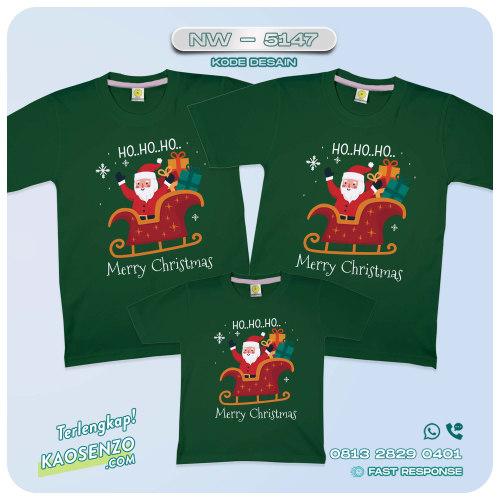 Baju Kaos Couple Keluarga Natal | Kaos Family Custom Santa Christmas | Kaos Natal - NW 5147