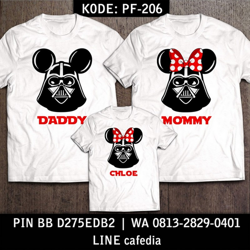 Baju Kaos Couple Keluarga | Kaos Family Custom Mickey & Minnie Mouse - PF 206