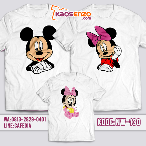 Baju Kaos Couple Keluarga | Baju Kaos Ultah Motif Mickey Mouse