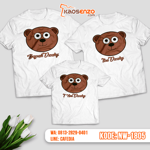Baju Kaos Couple Keluarga Teddy Bear | Kaos Family Custom | Kaos Teddy Bear - NW 1805