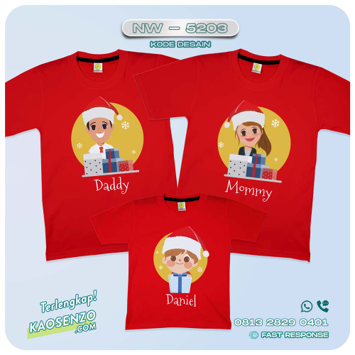 Baju Kaos Couple Keluarga Natal | Kaos Family Custom Christmas | Kaos Natal - NW 5203