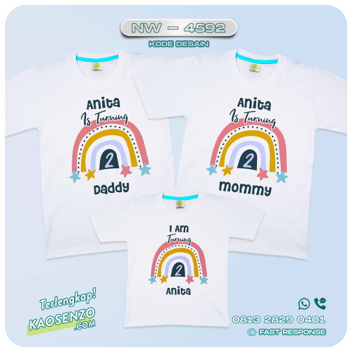 Baju Kaos Couple Keluarga Boho Rainbow | Kaos Family Custom | Kaos Ultah Aanak| Kaos Boho Rainbow - NW 4592