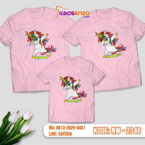  Baju Kaos Couple Keluarga Unicorn | Kaos Family Custom | Kaos Unicorn - NW 2346