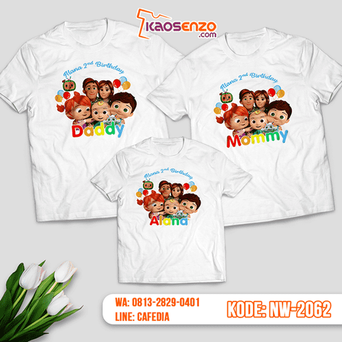 Baju Kaos Couple Keluarga Cocomelon | Kaos Ultah Anak | Kaos Cocomelon - NW 2062