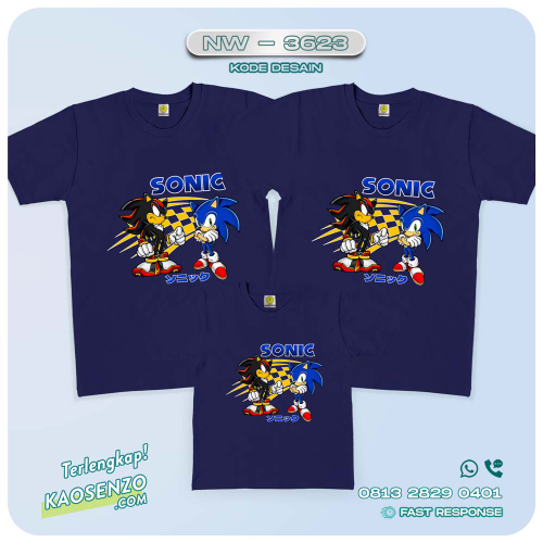 Kaos Couple Keluarga Sonic | Kaos Ulang Tahun Anak | Kaos Sonic - NW 3623