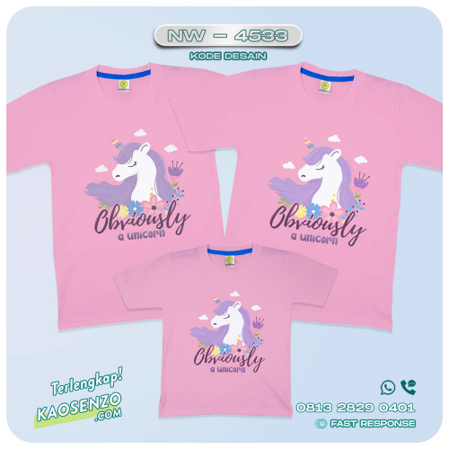 Baju Kaos Couple Keluarga Unicorn | Kaos Family Custom | Kaos Unicorn - NW 4533