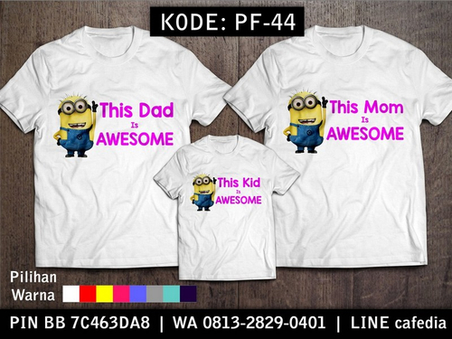 Baju Kaos Couple Keluarga | Kaos Family Custom Minion - PF 44 