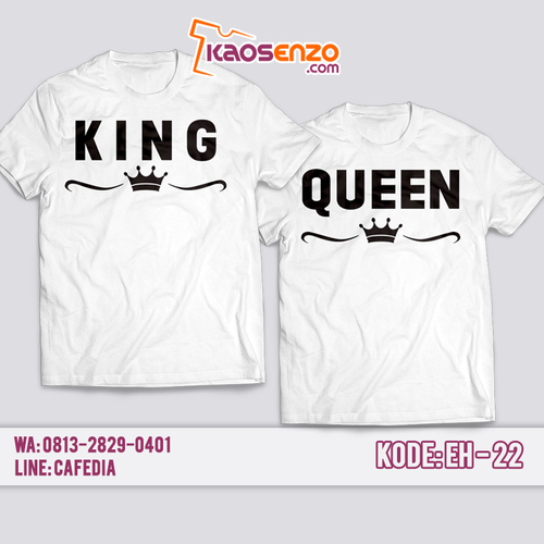Baju Kaos Keluarga | Kaos King Queen Anak & Dewasa | Kaos Parodi Custom Nama | Gratis Ganti Nama/Tulisan 
