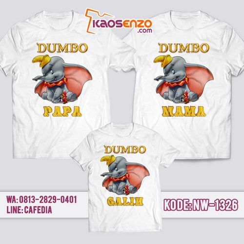 Baju Kaos Couple Keluarga Dumbo | Kaos Family Custom | Kaos Dumbo - NW 1326
