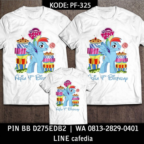 Kaos Couple Keluarga | Kaos Ulang Tahun Anak Little Pony - PF 325