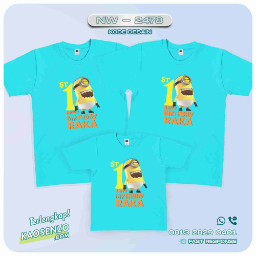 Baju Kaos Couple Keluarga Minion | Kaos Family Custom | Kaos Minion - NW 2478