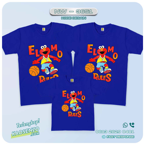 Kaos Couple Keluarga Elmo | Kaos Ulang Tahun Anak | Kaos Elmo - NW 3651