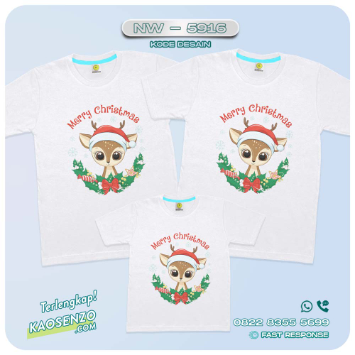 Baju Kaos Couple Keluarga Natal | Kaos Family Custom Christmas | Kaos Natal - NW 5916