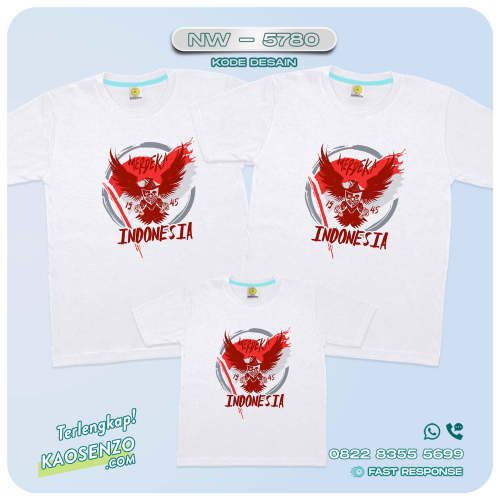 Baju Kaos Couple Keluarga Kemerdekaan | Kaos Family Custom Garuda | Kaos Kemerdekaan - NW 5780