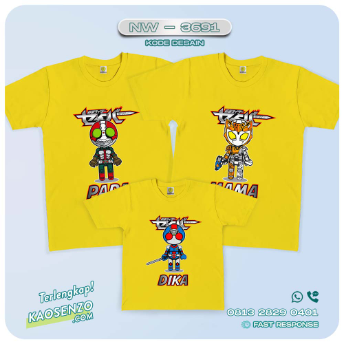 Baju Kaos Couple Keluarga Kamen Rider | Kaos Family Custom | Kaos Kamen Rider - NW 3691