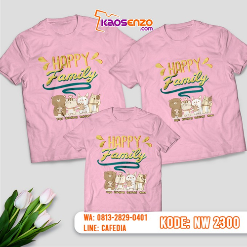 Baju Kaos Couple Keluarga Happy Family | Kaos Happy Family - NW 2300
