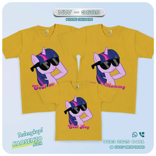 Baju Kaos Couple Keluarga Little Pony | Kaos Family Custom | Kaos Little Pony - NW 3689