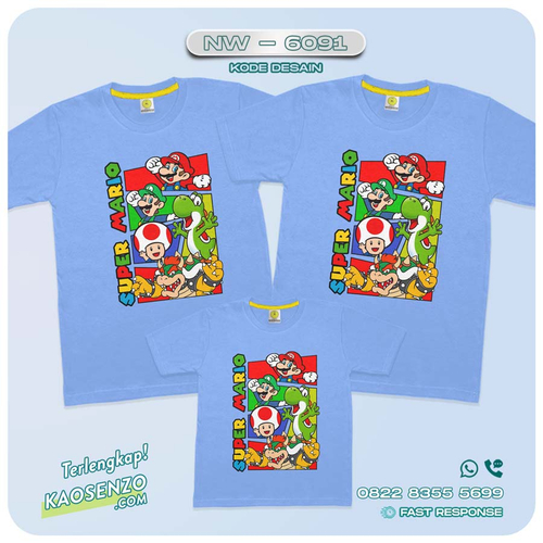 Kaos Couple Keluarga Super Mario | Kaos Family Custom Super Mario | Kaos Super Mario - NW 6091