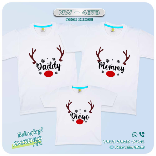 Baju Kaos Couple Keluarga Natal | Kaos Family Custom Christmas | Kaos Natal - NW 4878