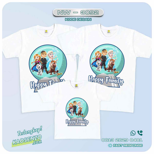 Baju Kaos Couple Keluarga Frozen | Kaos Ultah Anak | Kaos Frozen - NW 3092