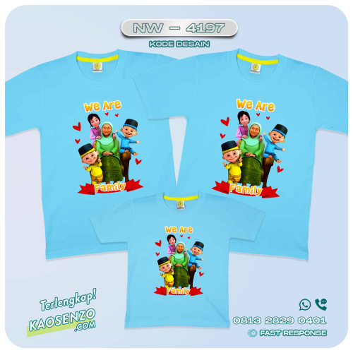 Baju Kaos Couple Keluarga | Kaos Ulang Tahun Anak | Kaos Family Custom Upin Ipin - NW 4197