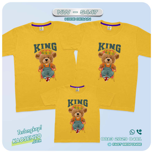 Baju Kaos Couple Keluarga Bear | Kaos Family Custom Bear | Kaos Beruang - NW 5447