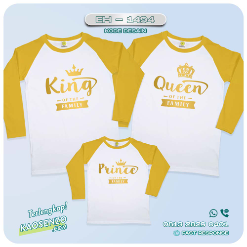Baju Kaos Couple Keluarga King Queen | Kaos Couple Family Custom | Kaos motif King Queen - EH-1494