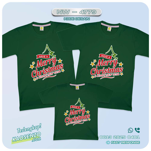 Baju Kaos Couple Keluarga Natal | Kaos Family Custom Christmas | Kaos Natal - NW 4779