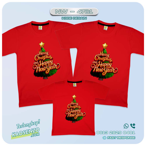 Baju Kaos Couple Keluarga Natal | Kaos Family Custom Christmas | Kaos Natal - NW 4781
