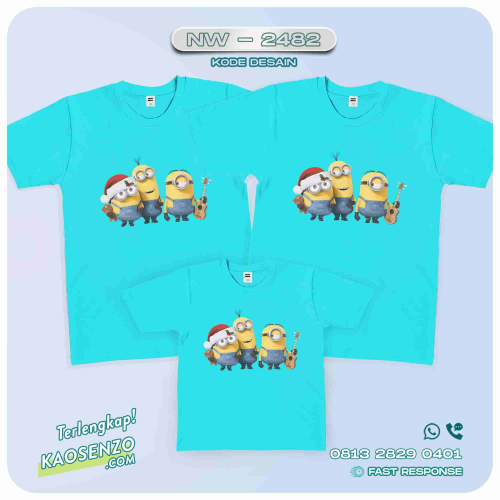 Baju Kaos Couple Keluarga Minion | Kaos Family Custom | Kaos Minion - NW 2482