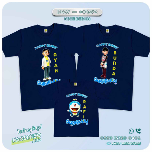 Baju Kaos Couple Keluarga Doraemon | Kaos Family Custom | Kaos Doraemon - NW 3052
